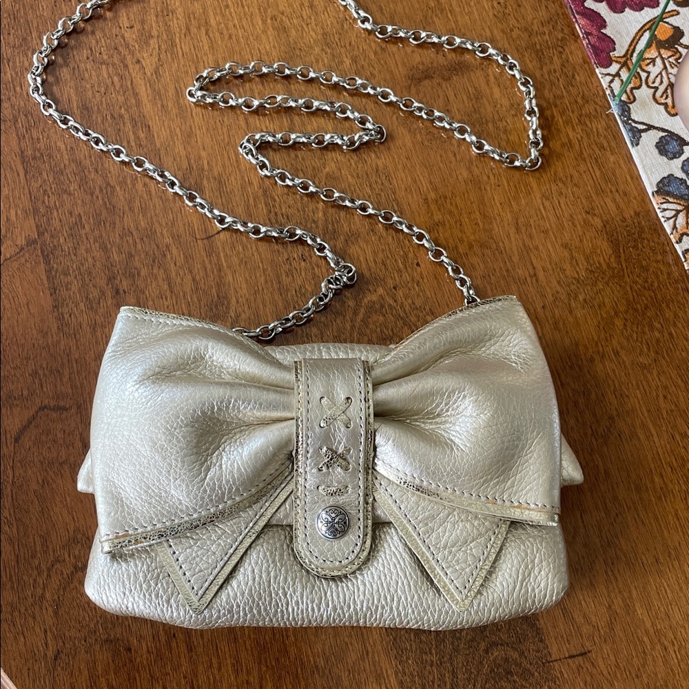 BRIGHTON Gold Leather Crossbody or Clutch - Excellent Condition!
